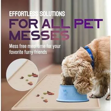 BossGrace Non-Slip Dog & Cat Food Mat for Easy Cleanup