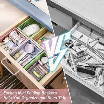 Compact Mini Plastic Storage Baskets - 6 Pack for Organization