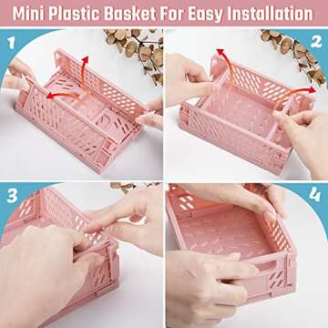 Compact Mini Plastic Storage Baskets - 6 Pack for Organization