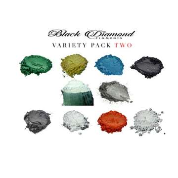 Variety Pack 2 (10 Colors) Black Diamond Pigments® Multipurpose DIY Arts and Crafts Additive | Natu...