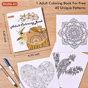 Shuttle Art Metallic Marker Pens, 30 Colors Metallic Paint Markers with 1 Coloring Book Fine Point for DIY Card, Calligraphy, Art and Crafting Projects, Works Great on Black Paper, Scrapbooks, Rock