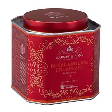Harney and Sons Royal English Breakfast Tea - 30 Sachets per Tin, Pack of 2