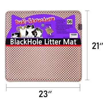 Blackhole Cat Litter Mat - Medium 23" x 21" - Effective Cleaning Solution