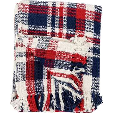 Home Harbor Plaid Throw Blanket - Cozy Blue Design for Comfort