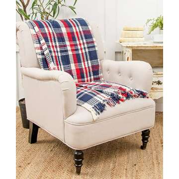 Cozy Blue Home Harbor Plaid Throw Blanket