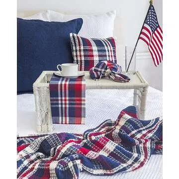 Cozy Blue Home Harbor Plaid Throw Blanket