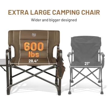 Oversized Folding Chair for Camping Up to 600 lbs