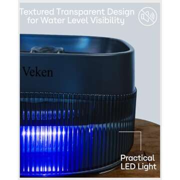 Veken Dog Water Fountain,135oz/4L Dog Water Bowl Dispenser and Automatic Pet Water Fountain for Small to Medium Dogs, Cats & Other Pets, Cat Water Fountain with Replacement Filter(Navy Blue)