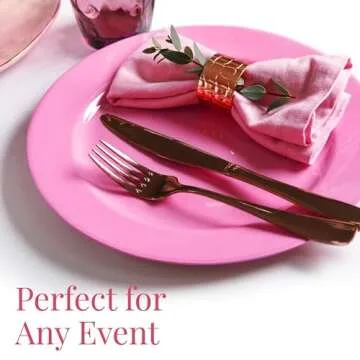 Prestee 50-pc Elegant Pink Plastic Plates for Parties