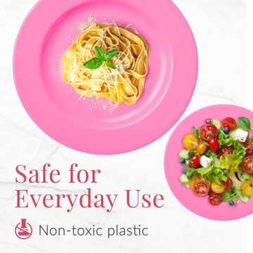 Prestee 50-pc Elegant Pink Plastic Plates for Parties