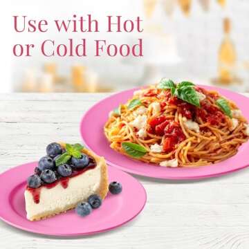 Prestee 50-pc Elegant Pink Plastic Plates for Parties