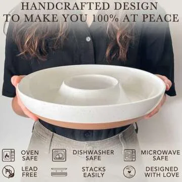 Mora Ceramic Chips & Dip Tray for Modern Entertaining