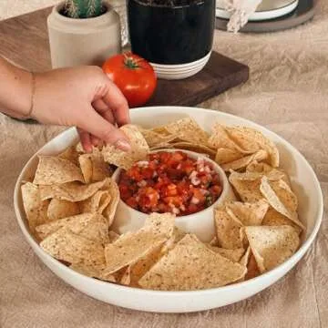 Mora Ceramic Chips & Dip Tray for Modern Entertaining