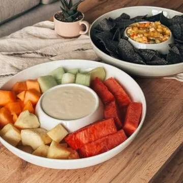 Mora Ceramic Chips & Dip Tray for Modern Entertaining