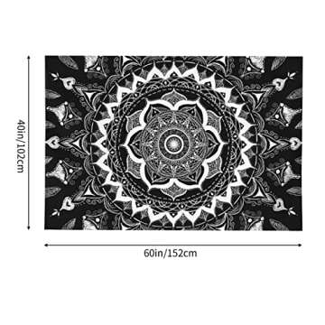 VEIZKUO Mandala Tapestry for Bedroom Aesthetic indie Wall Hanging Tapestries black and white Bohemain wall Tapestry for Livingroom Dorm Home Hippie Room Decor 40x60 Inches