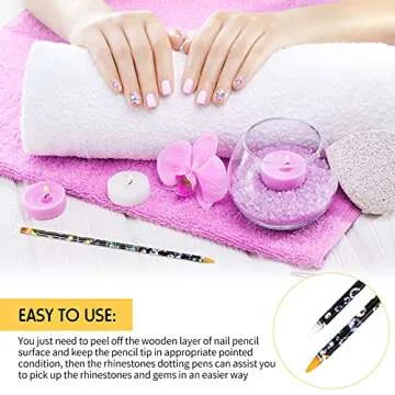 20 Pcs Rhinestone Picker Pen Set for Crafting and Nail Art