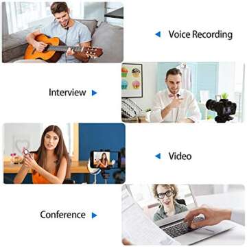 USB C Lavalier Microphone, Mini Omnidirectional Condenser Type-C Lapel Mic Compatible with Android System for Interview, Vlogging, YouTube, Studio, Video