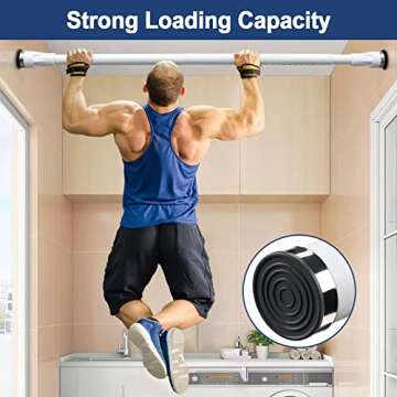 White Adjustable Closet Rod, 31-46 Inch Heavy Duty Tension Rod for Wardrobe, Laundry Room & More