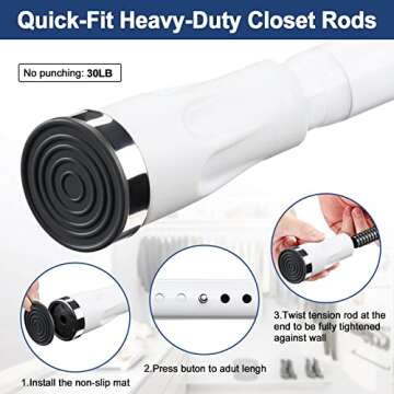 Adjustable Heavy Duty Closet Rod for Space Saving