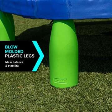 Sportspower Outdoor My First Kids Trampoline with Safety Enclosure Net and Foam Pad, 7FT Round - Blu...