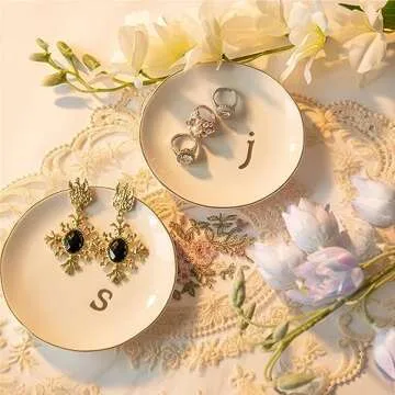 COMMGOAL Ring Holder Ceramic Jewelry Organizing Dish