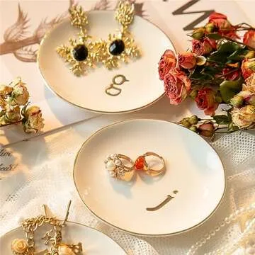 COMMGOAL Ring Holder Ceramic Jewelry Organizing Dish