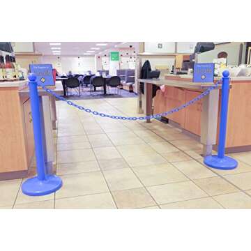 Mr. Chain Blue Plastic Barrier Chain - 25ft, 1.5in Links for Crowd Control