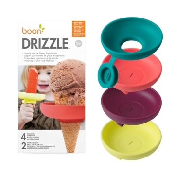 Boon Drizzle Popsicle Holders for Kids - Includes 2 On-the-Go Travel Cases - Catch Drips Before They...