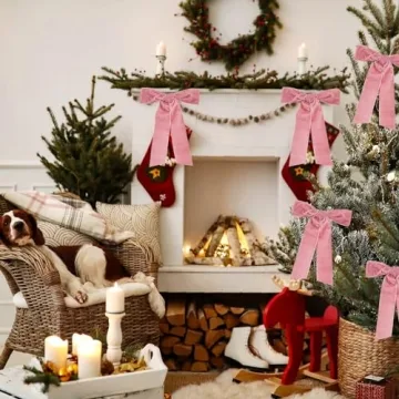 TONIFUL Pink Rose Gold Velvet Ribbon 1-1/2 Inch x 10yds, Vintage Velvet Ribbons, for Christmas Wreath Decoration Handmade Craft Ornaments Gift Wrapping & Bow Making, Valentine's Day Bouquet Packaging