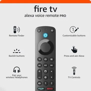 Amazon Fire TV Alexa Voice Remote Pro with Backlit Buttons