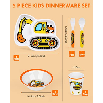 Lehoo Castle Kids Construction Themed Dinnerware Set