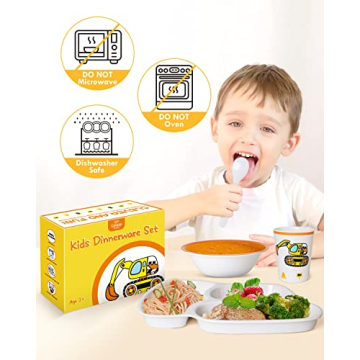 Lehoo Castle Kids Construction Themed Dinnerware Set