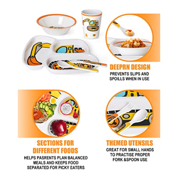 Lehoo Castle Kids Construction Themed Dinnerware Set