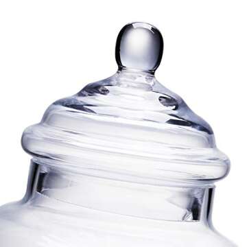 Glass Apothecary Jars with Lids for Candy Buffet - Heart Shape Apothecary Jars for Valentine's day Wedding Party Bathroom, Candy Bar, Kitchen, (Height: 9" Body: 5")