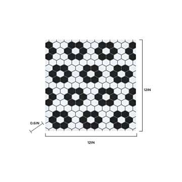 FloorPops FP3931 Biscotto Peel & Stick Floor Tiles, Black