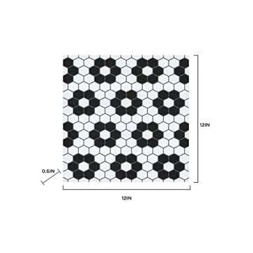 FloorPops FP3931 Biscotto Peel & Stick Floor Tiles, Black