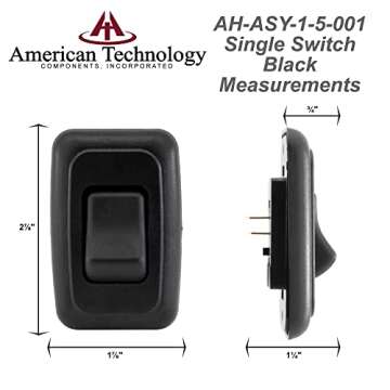 American Technology Components Single SPST On-Off Switch with Bezel, 12-Volt, for RV, Trailer, Camper (Black)
