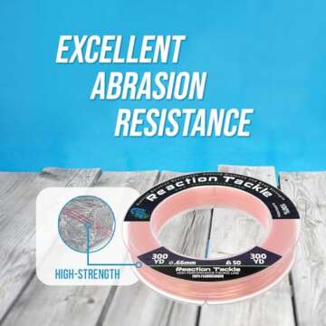 Reaction Tackle 100% Pure Fluorocarbon Fising Line - Leader Line/Clear / 25LB 125 Yd
