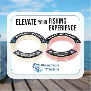 Reaction Tackle 100% Pure Fluorocarbon Fising Line - Leader Line/Clear / 25LB 125 Yd