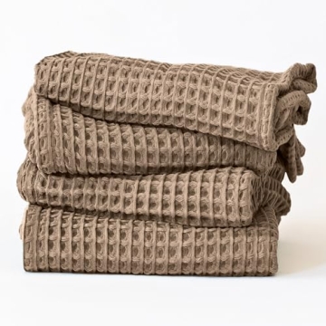 Viva Maison Waffle Hand Towel Sets for Bathroom - Soft, Quick Dry, Thin, Lightweight, 100% Turkish C...