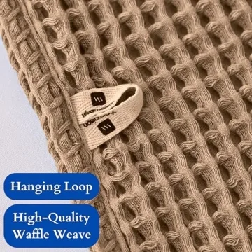 Viva Maison Soft Quick Dry Waffle Hand Towels - Set of 4