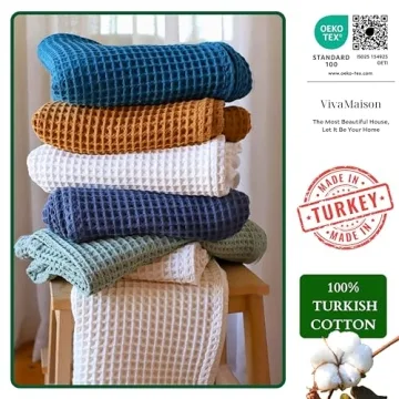 Viva Maison Soft Quick Dry Waffle Hand Towels - Set of 4