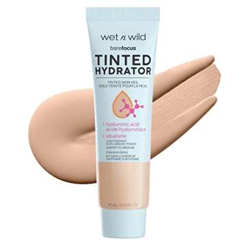 wet n wild Bare Focus Tinted Hydrator Matte Finish Light and Light Medium Shades | Oil-Free Moisturi...