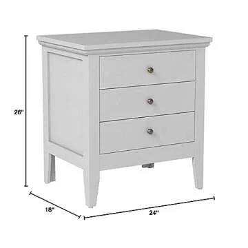 Glory Furniture Hammond 3 Drawer Nightstand in White