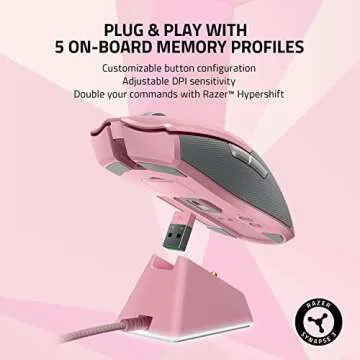 Razer Viper Ultimate Wireless Gaming Mouse in Quartz Pink