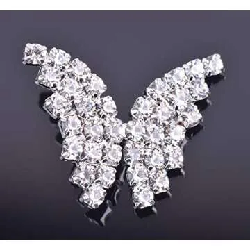 KAOYOO 10Pcs Crystal Rhinestone Butterfly Embellishments Buttons,Sew on Buttons for DIY,Decoration(2...