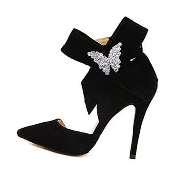 KAOYOO 10Pcs Crystal Rhinestone Butterfly Embellishments Buttons,Sew on Buttons for DIY,Decoration(20mm)