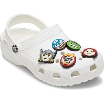 Crocs unisex adult Jibbitz 5-pack Disney | Jibbitz for Crocs Shoe Charms, Avengers Emojis, Small US
