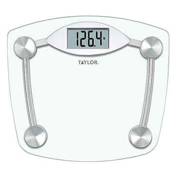 Taylor Digital Bathroom Scale - High Accuracy, 400 lb Capacity in Chrome & Glass Design