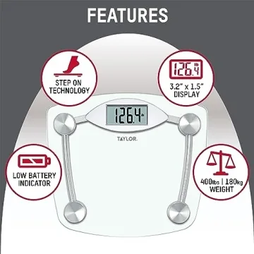 Taylor Digital Bathroom Scale with Chrome Finish for Accuracy
